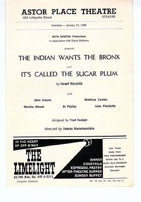 The Indian Wants The Bronx, 1968