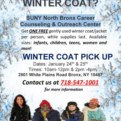 Free Winter Coats Drive At SUNY North Bronx