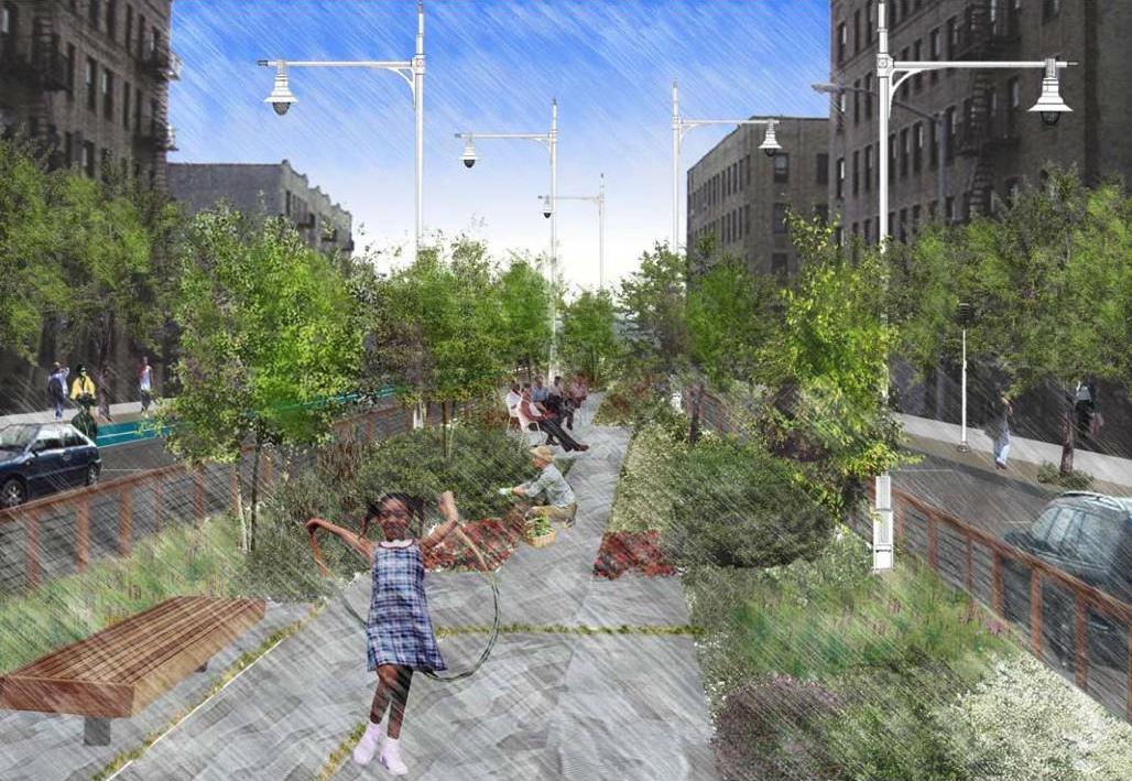 The Greenway on Lafayette Avenue, rendering by Mathews Nielsen Architecture Group