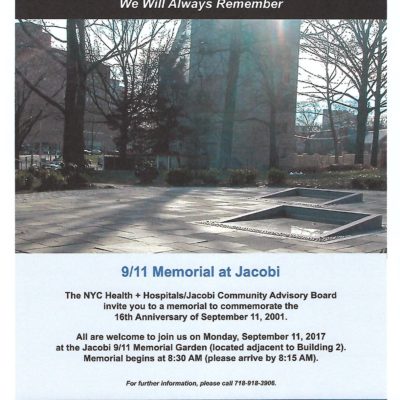 9/11 Memorial At Jacobi