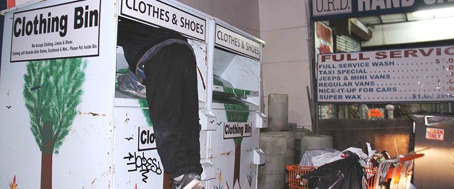 Bandit Robs Clothing For The Needy