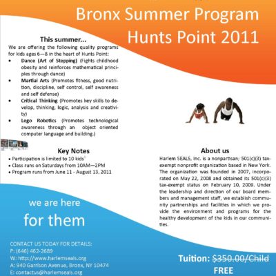 Harlem SEALS’ Bronx Summer Program