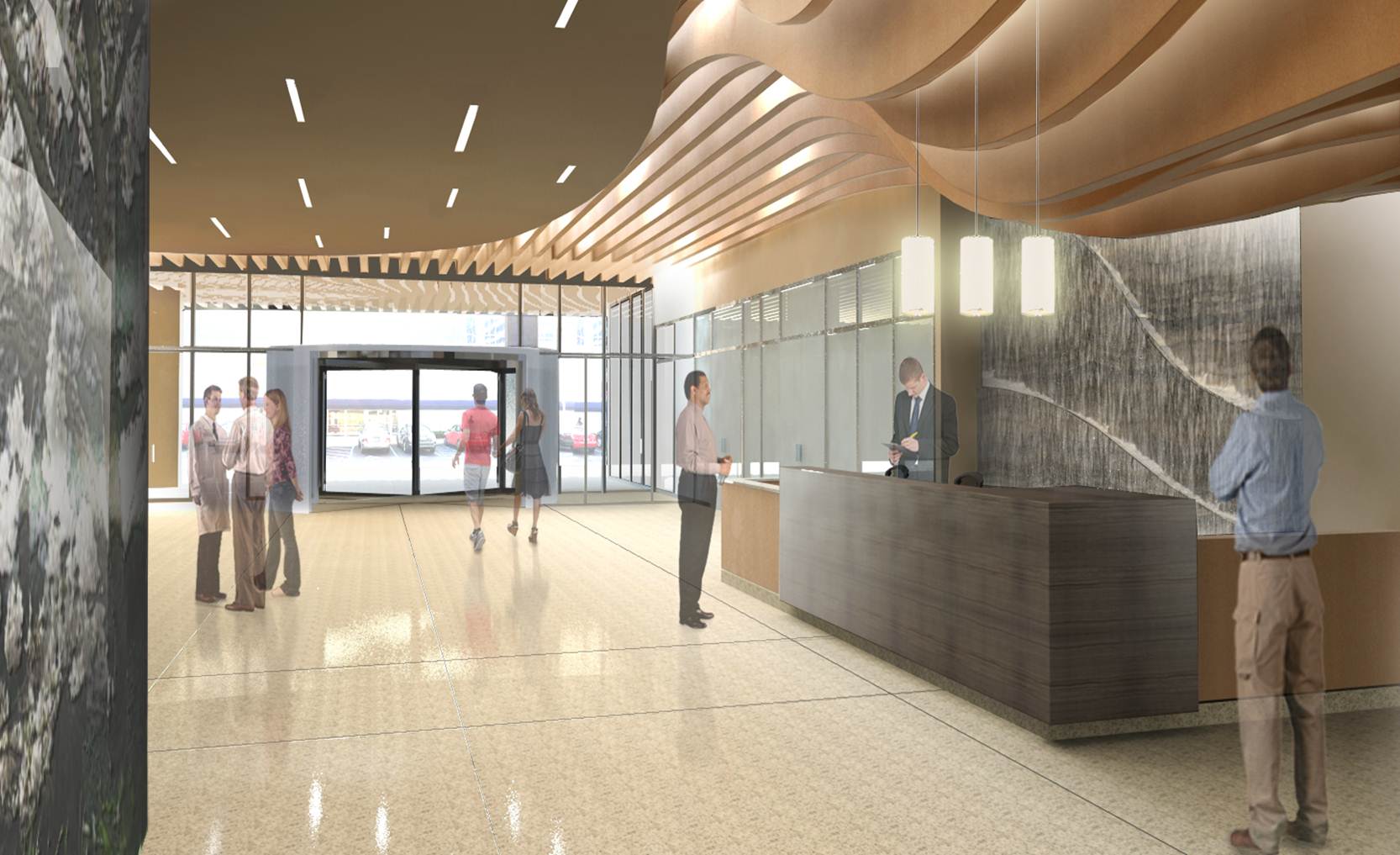 Hutch Center interior image rendering.