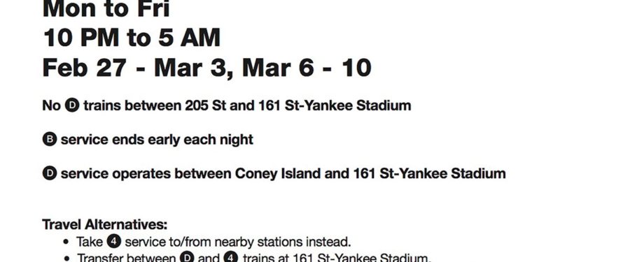D Train To Skip Bronx Stops On Weeknights