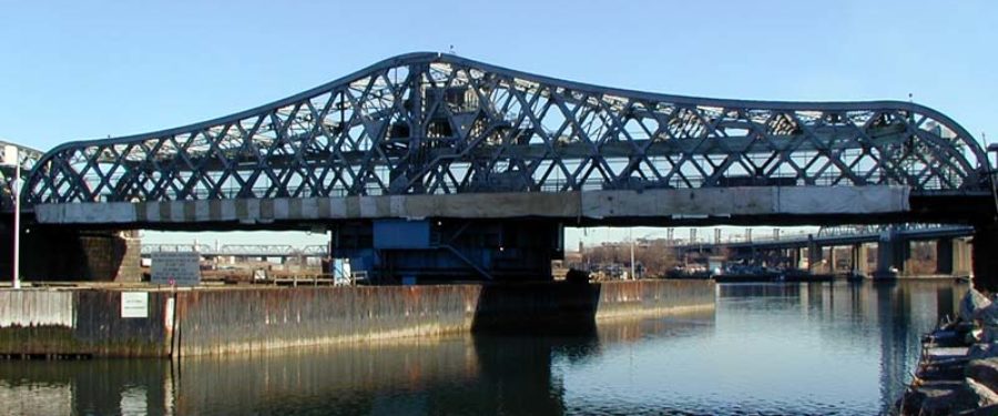 Old Harlem River Bridge Moved To Jersey City, New Jersey