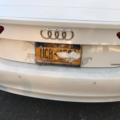Bronx Pair Taped Plate To Duck GWB Toll