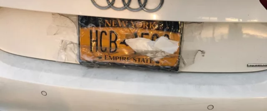 Bronx Pair Taped Plate To Duck GWB Toll