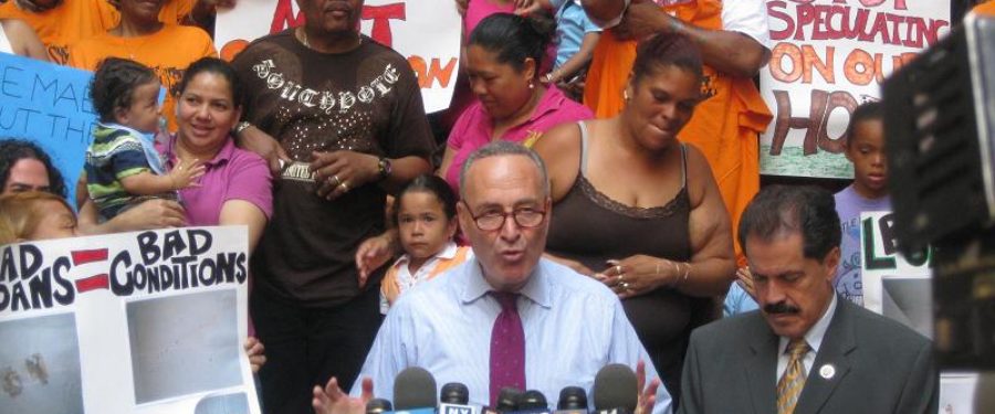 Sen. Schumer Rallies To Save Bronx Apartments