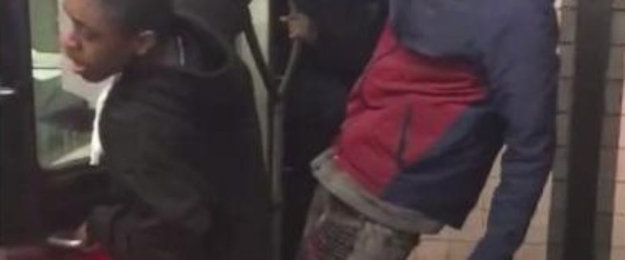 Subway Surfing On Back Of New York Commuter Train