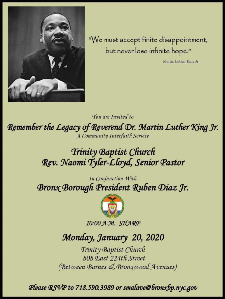 Community Interfaith Service In Honor Of Rev. Dr. Martin Luther King, Jr.