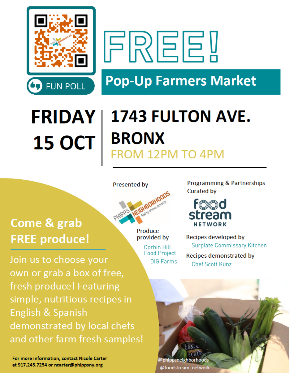 Free Pop-Up Farmers Market For Hundreds Of Bronx Families & Seniors