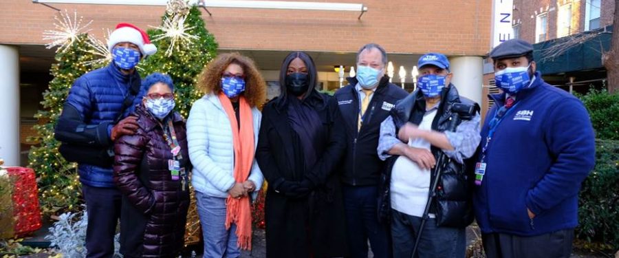 Christmas Tree & Menorah Lighting In Front Of St. Barnabas Hospital In The Bronx