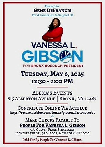 Bronx GOP Leader Organizes Fundraiser For Democrat Vanessa Gibson Bronx GOP Leader Organizes Fundraiser For Democrat Vanessa Gibson