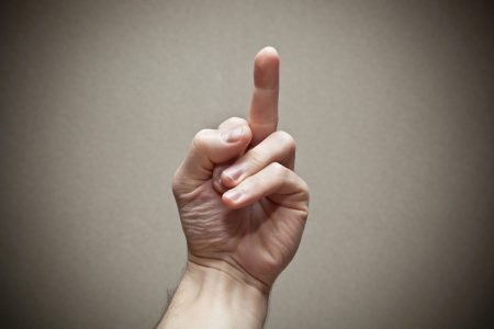 Artist Scott LoBaido Erects Giant Middle Finger Statue At NYC City Hall